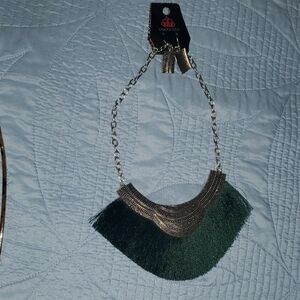 Elegant Green and Silver Necklace